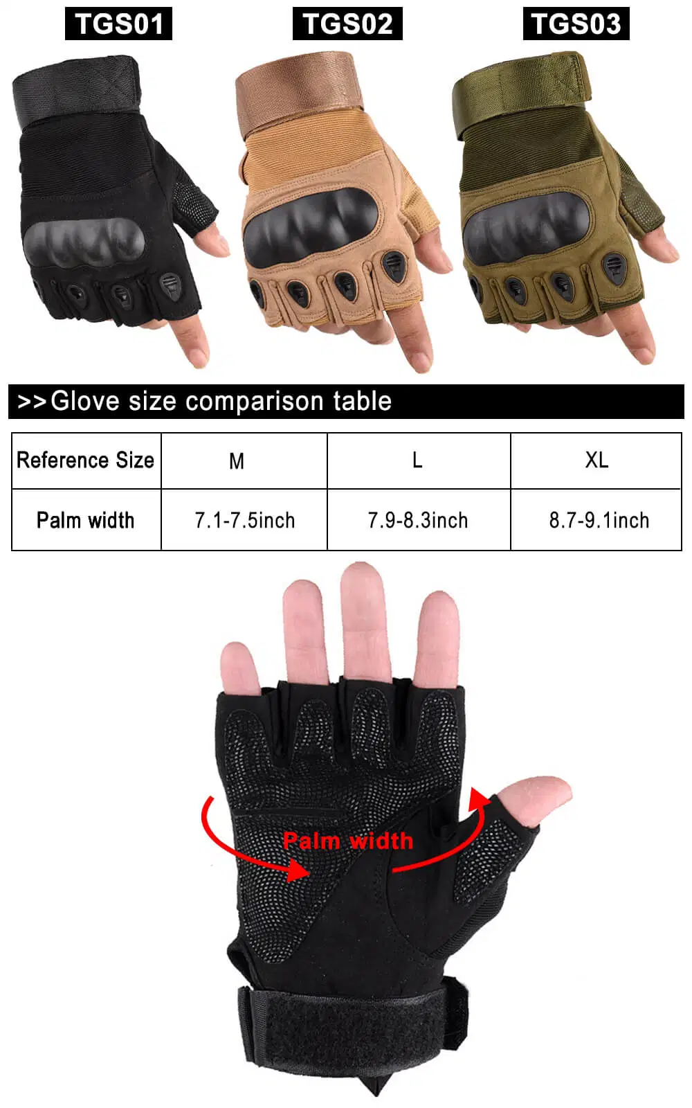 Factory Wholesale Outdoor Hard Knuckle Sports Half Finger Workout Training Tactical Gloves