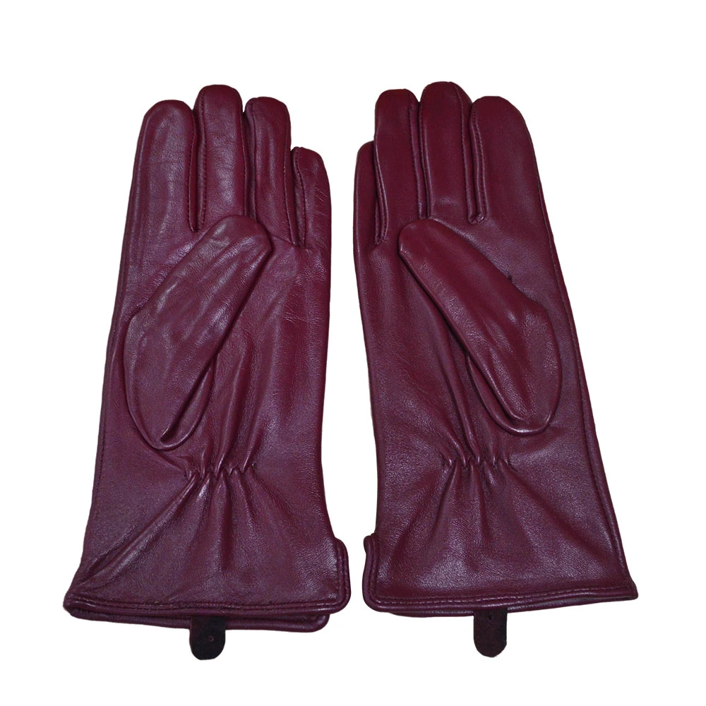 Custom China Factory Fashion Winter Women′s Windproof Riding Gloves Sheepskin Gloves Real Leather Winter Gloves for Work